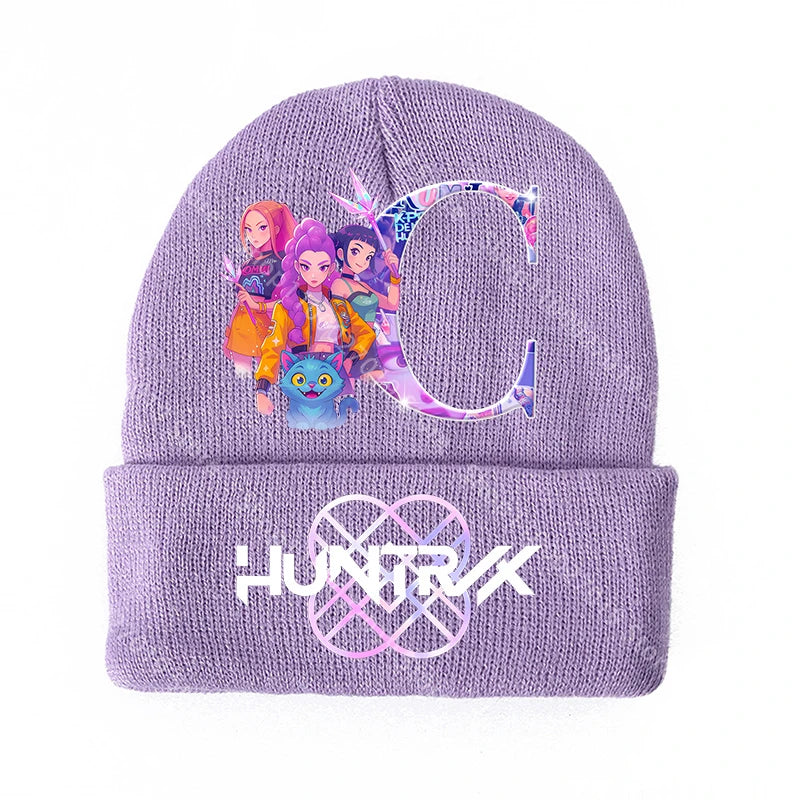 K Pop Demon Hunters Merch Gifts Girls Knitted Winter Hats Huntrix Beanie Personalised Cap Kpop Rumi Mira Zoey