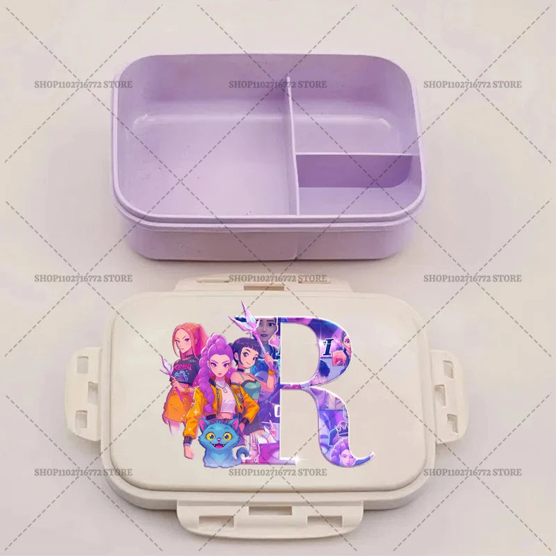 Kpop Demon Hunters Lunch Box Huntrix Food Containers Kids School Picnic Lunchbox Merch Gifts