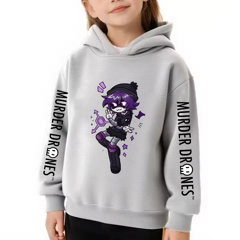 Kids Murder Drones Uzi Hoodies Boys Girls Glitch Clothing Cartoon Anime Merch
