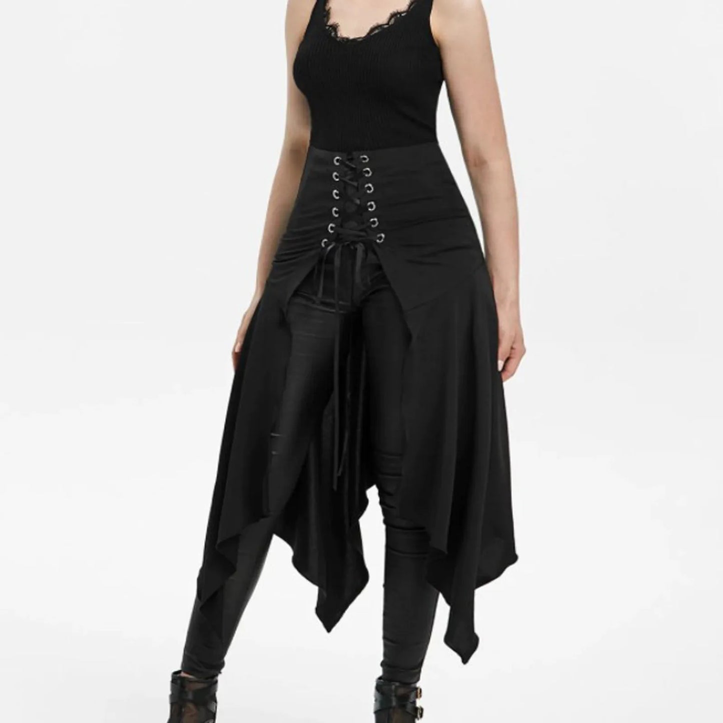Gothic Steampunk Medieval Vintage High Waist Over Skirt