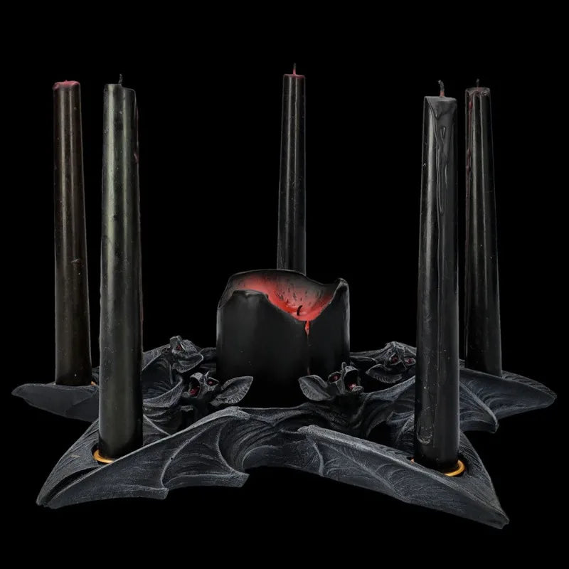 Halloween Decoration Gothic Vampire Bat Candle Stand Home Decor