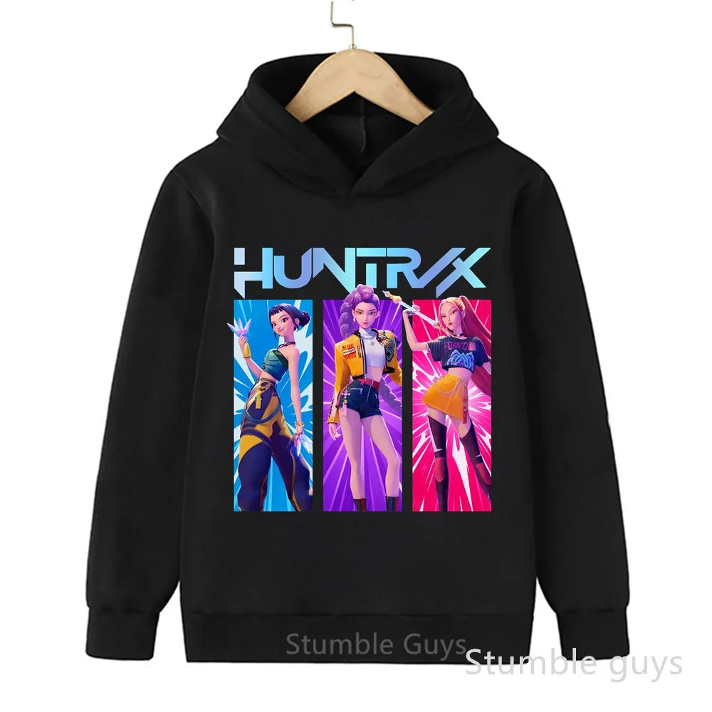 Kpop Demon Hunters Hoodie Set Huntrix Sweatshirts Tracksuit Joggers K-pop Clothes Merch