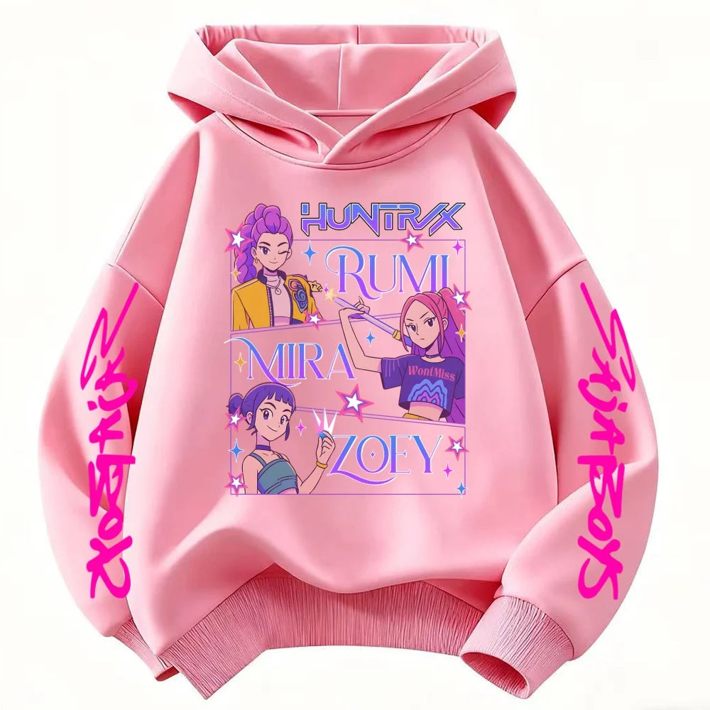 K-pop Huntrix Children's Hoodie Hooded Sweatshirt Kpop Demon Hunters Jumper Clothes