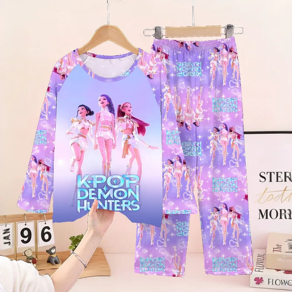 Kids KPop Demon Hunters Huntrix Pyjamas PJ's Rumi Mira Zoey K-pop Pajamas Nightwear