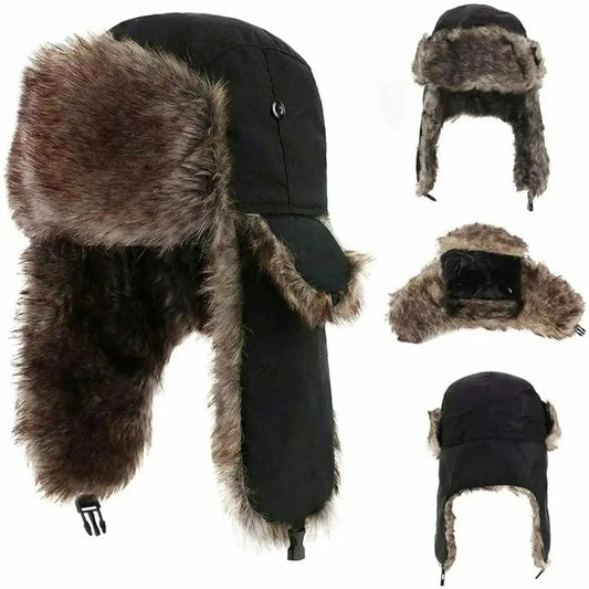 Unisex Winter Trapper Aviator Earflap Waterproof Russian Warm Ear Protectors Hats