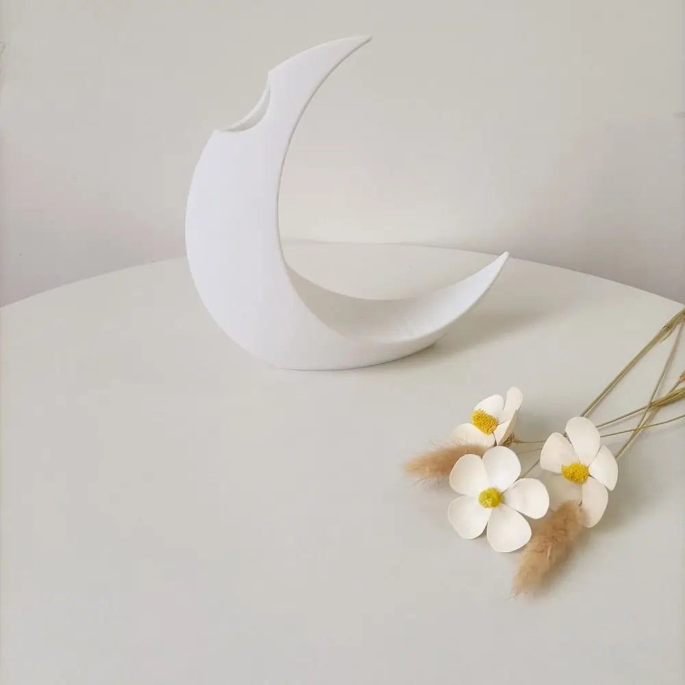 Dried Flowers Vase Artificial Flower Pot Arrangement Gothic Moon Vase