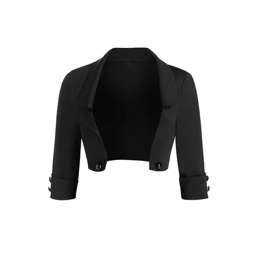 Black Gothic Vintage Cropped Jacket Bolero