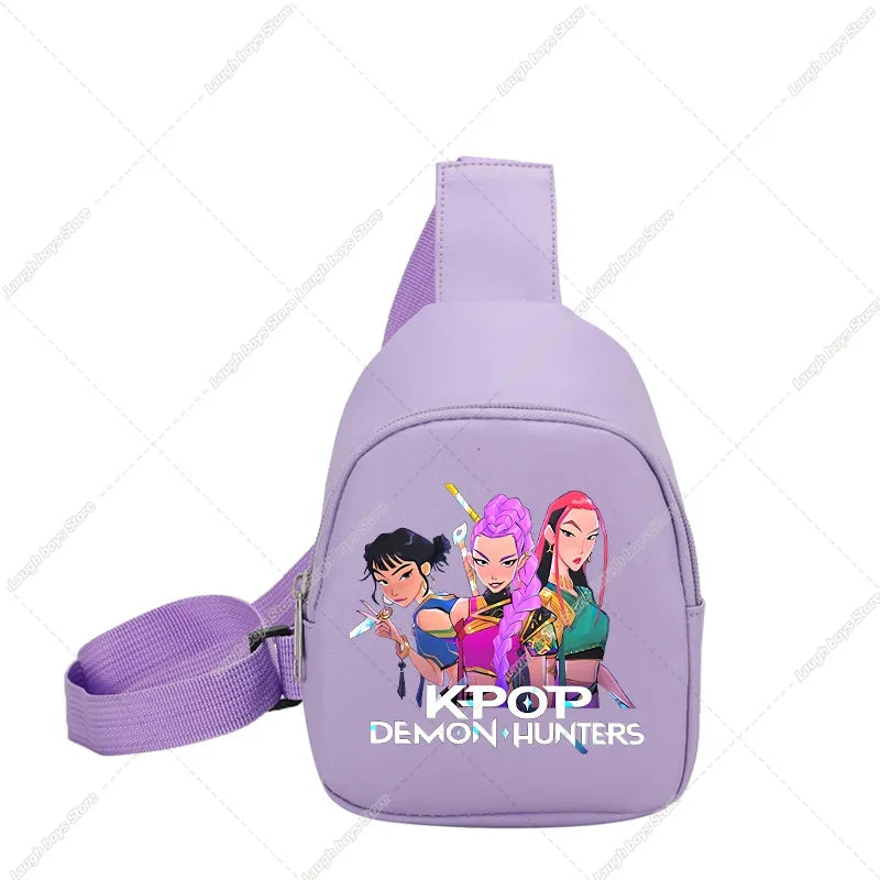 KPop Demon Hunters Huntrix Childs Backpack Rumi Mira Zoey Shoulder Bag Derpy Tiger Merch Gifts K-pop Cute