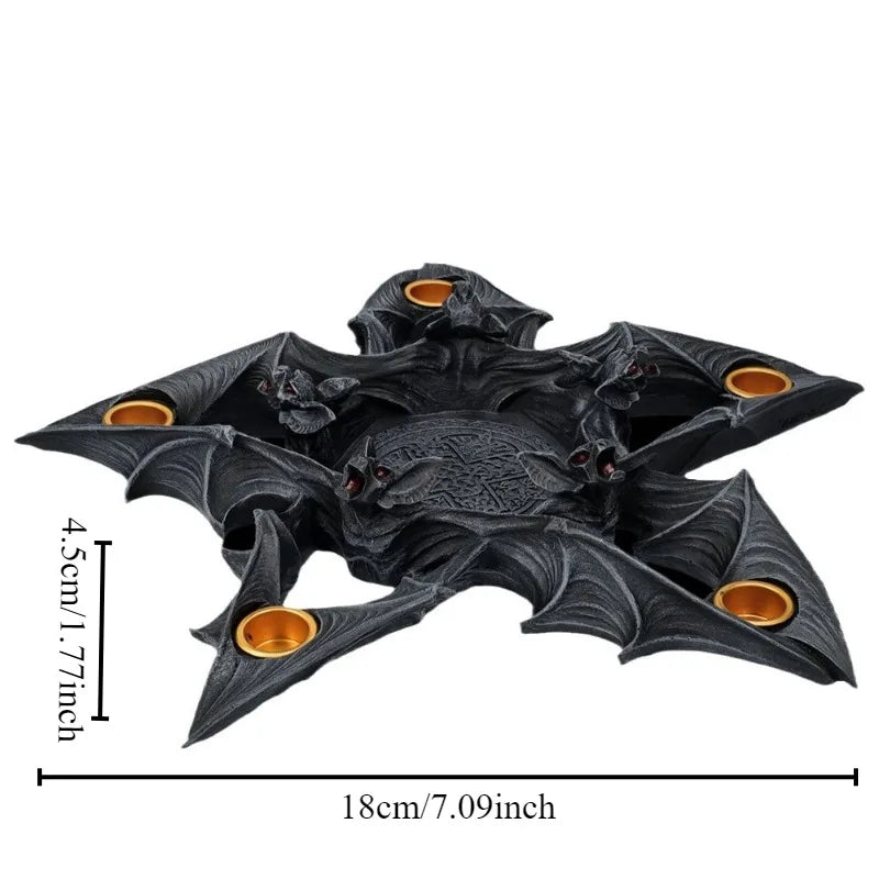 Halloween Decoration Gothic Vampire Bat Candle Stand Home Decor