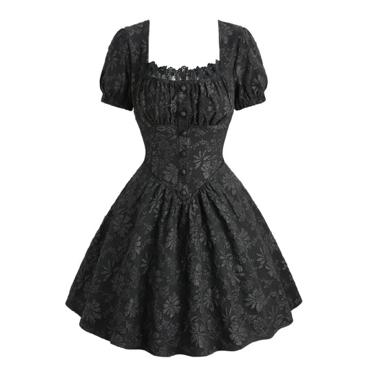 Cute Black Gothic Victorian Vintage Party Dress