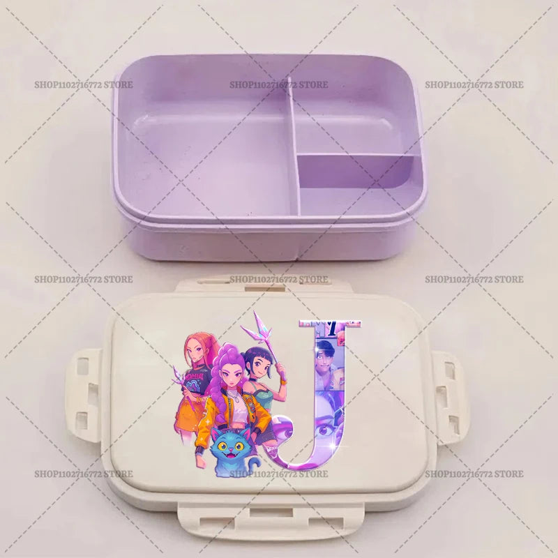 Kpop Demon Hunters Lunch Box Huntrix Food Containers Kids School Picnic Lunchbox Merch Gifts