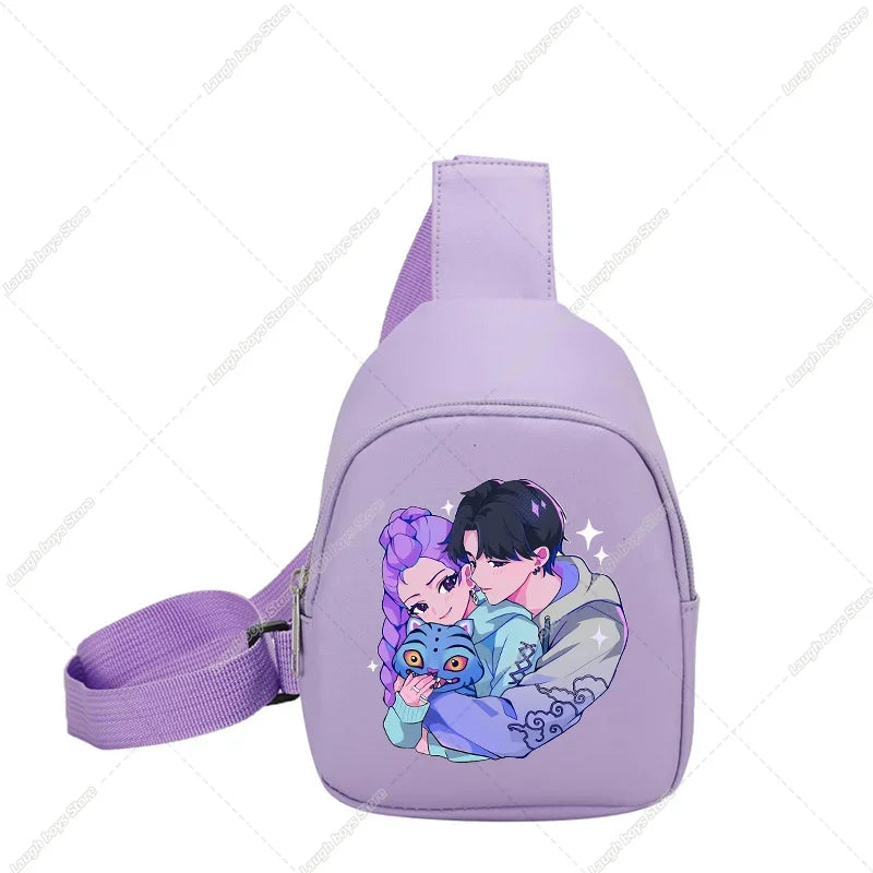 KPop Demon Hunters Huntrix Childs Backpack Rumi Mira Zoey Shoulder Bag Derpy Tiger Merch Gifts K-pop Cute