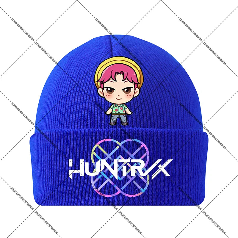 KPop Demon Hunters Huntrix Knit Cap Winter Beanie Knitted Hat Rumi Mira Zoey Merch Gifts