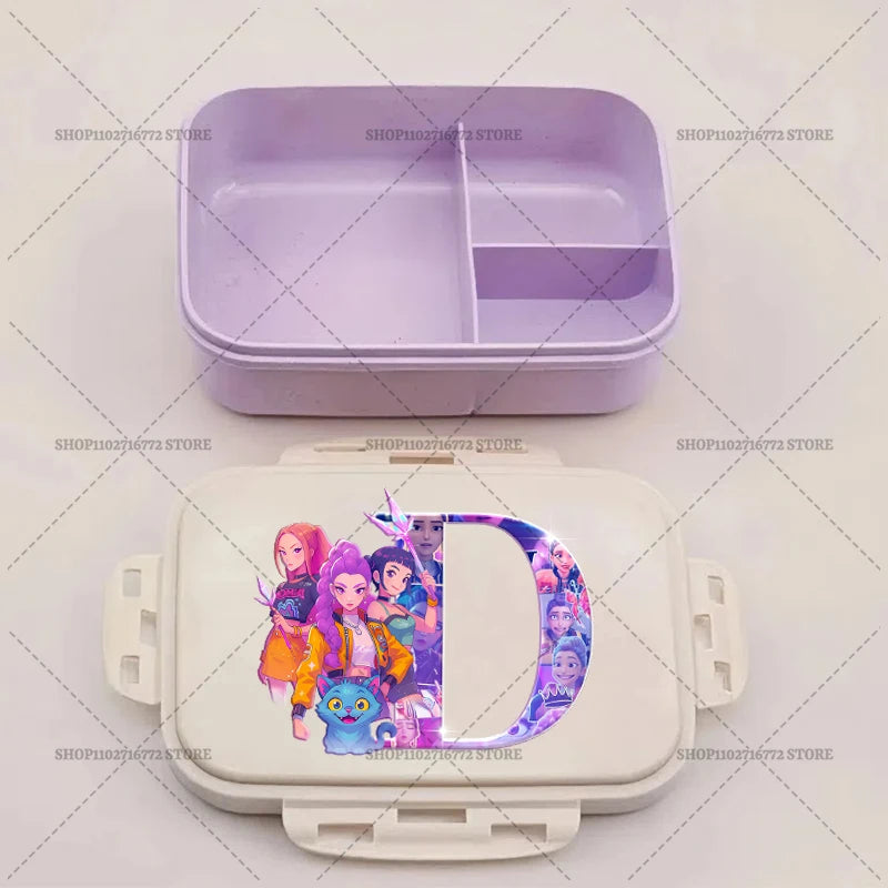Kpop Demon Hunters Lunch Box Huntrix Food Containers Kids School Picnic Lunchbox Merch Gifts