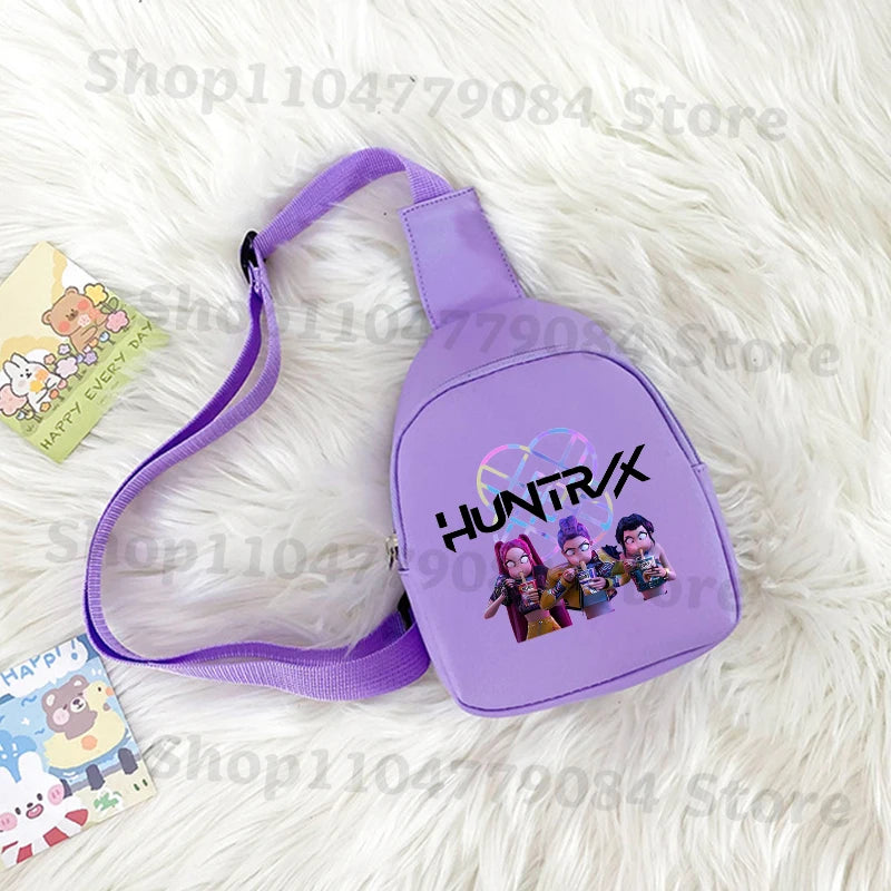 Kpop Demon Hunters Kawaii Chest Pack Rumi Huntrix Backpack Kids Shoulder Bag Pouch