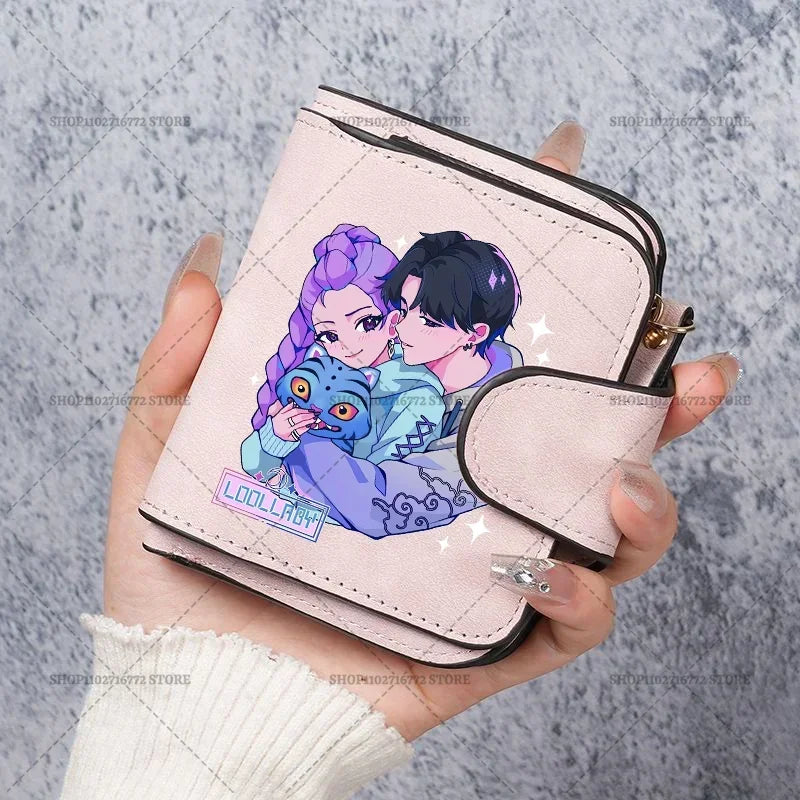 KPop Demon Hunters Leather PU Wallet Card Holder Purse Huntrix Saja Boys Rumi Merch Gifts