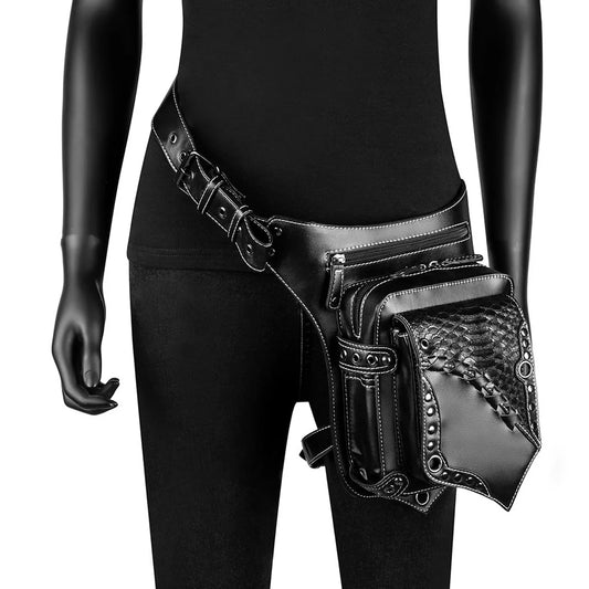 Gothic Punk Motorcycle Bike Outdoor Travel Hiking Hip Waist Belt Bag
