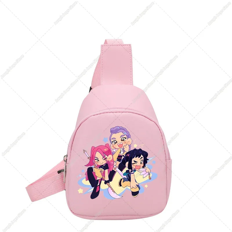 KPop Demon Hunters Huntrix Childs Backpack Rumi Mira Zoey Shoulder Bag Derpy Tiger Merch Gifts K-pop Cute