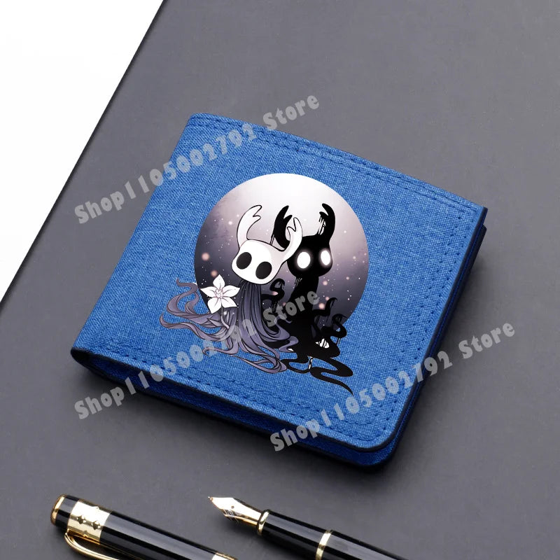 Hollow Knight Game Wallet Merch Silksong Men Kids Short Folding Coin Purse Gamer ID Card Holder