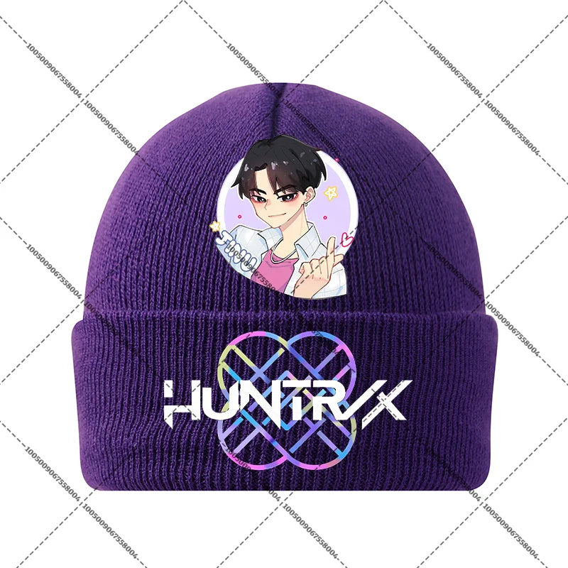 KPop Demon Hunters Huntrix Knit Cap Winter Beanie Knitted Hat Rumi Mira Zoey Merch Gifts
