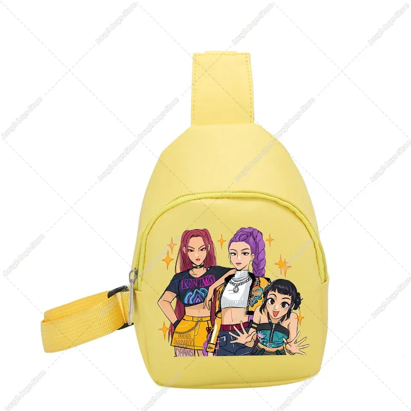 KPop Demon Hunters Huntrix Childs Backpack Rumi Mira Zoey Shoulder Bag Derpy Tiger Merch Gifts K-pop Cute