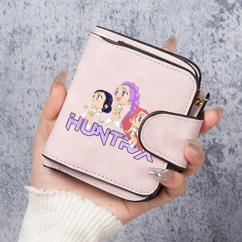 KPop Demon Hunters Leather PU Wallet Card Holder Purse Huntrix Saja Boys Rumi Merch Gifts
