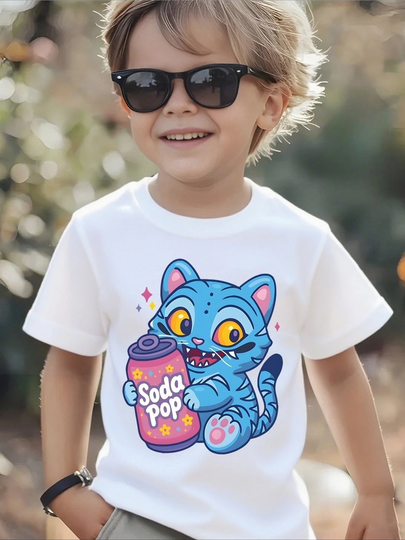 K-Pop Demon Hunters Soda Pop T-Shirt KPop Derpy Tiger Tshirt Summer Clothes Kids