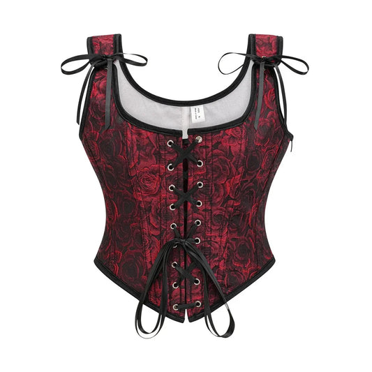 Burlesque Steampunk Victorian Gothic Overbust Corset Lace up Top