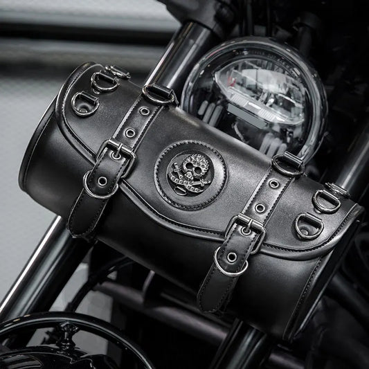 Punk Gothic Motorcycle Front Fork Handlebar Bag Storage Pouch
