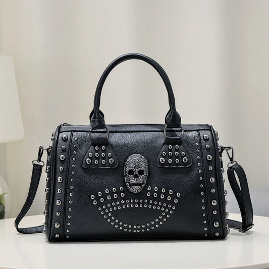 Large Gothic Skull Handbag Shoulder Bag Tote