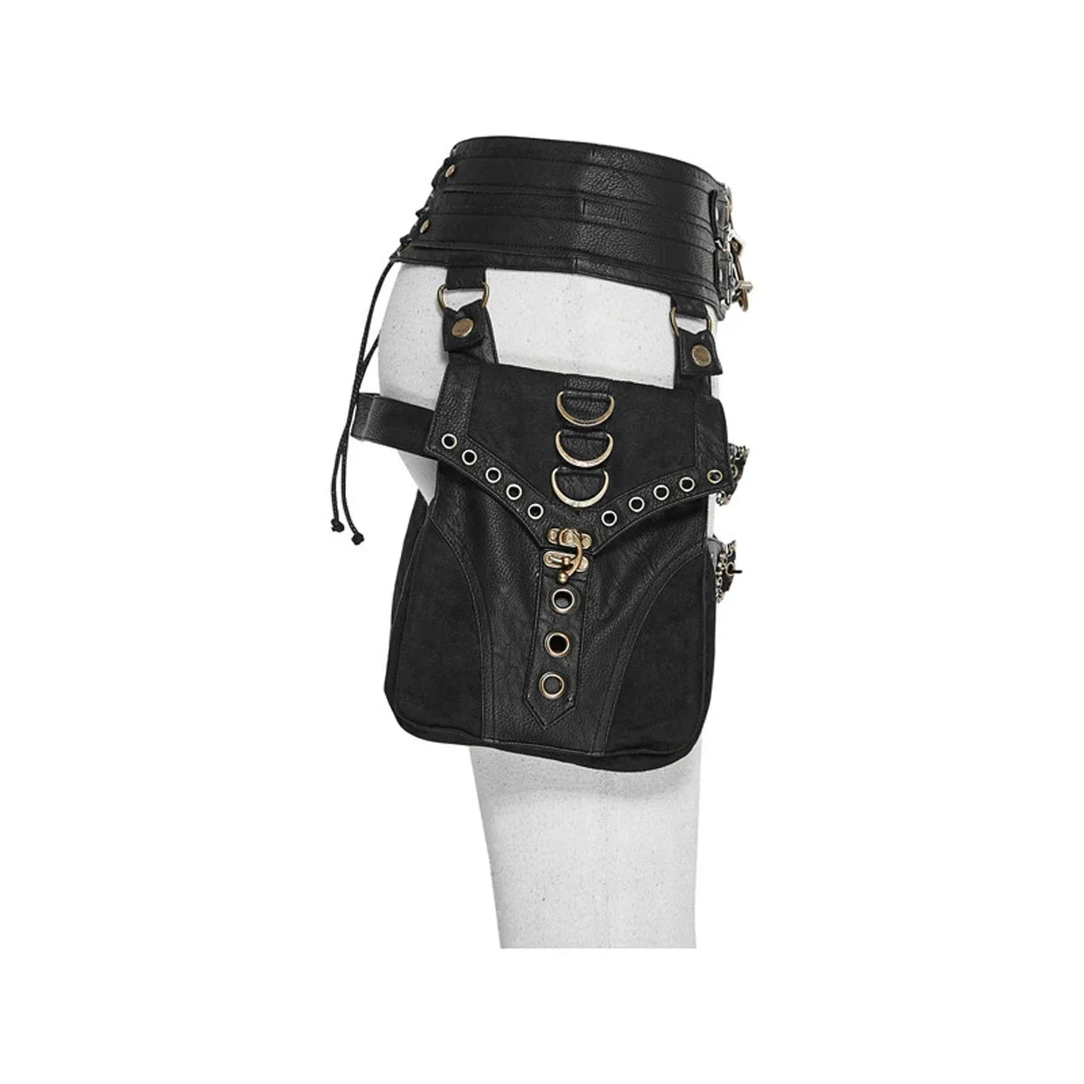 Gothic Black Waist Belt Pouch Hip Bag Fanny Pack