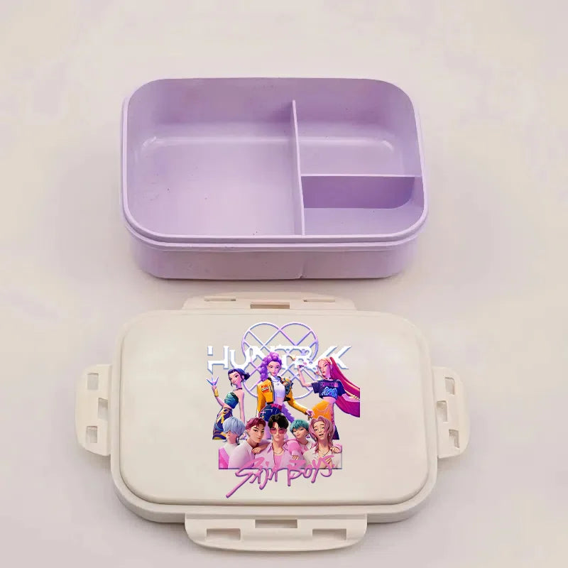 Kpop Demon Hunters Lunch Box Huntrix Food Containers Kids School Picnic Lunchbox Merch Gifts