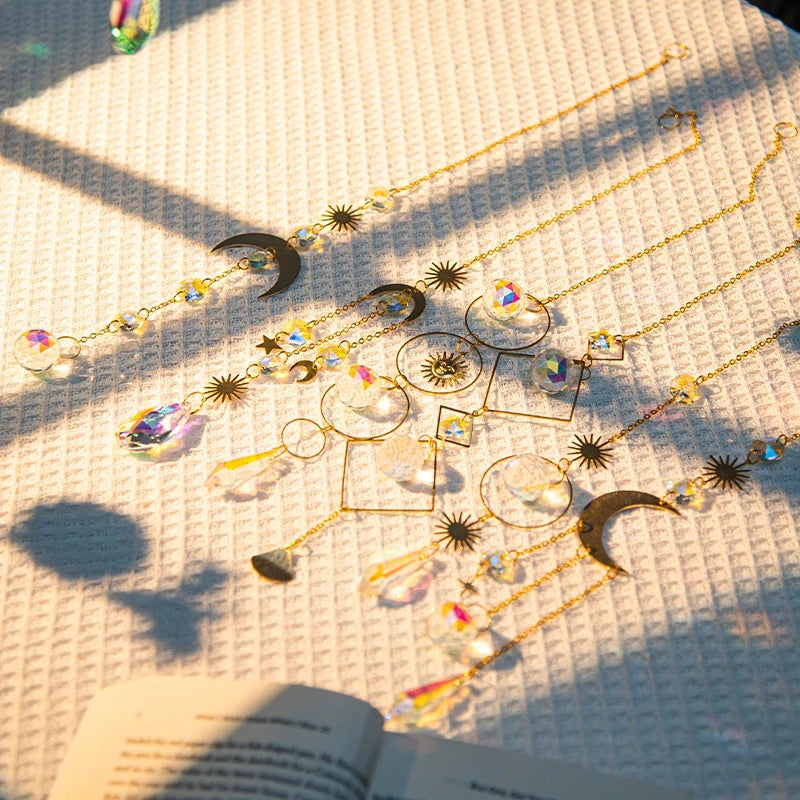 Crystal Suncatcher Pagan Wind Chimes Bohemian Garden Ornament