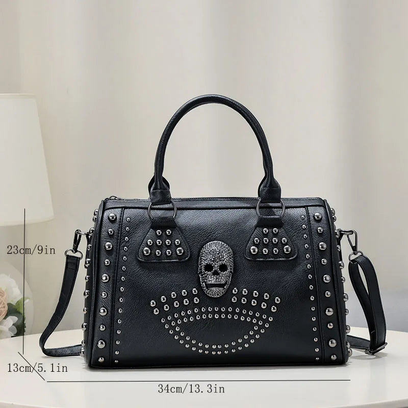 Large Gothic Skull Handbag Shoulder Bag Tote