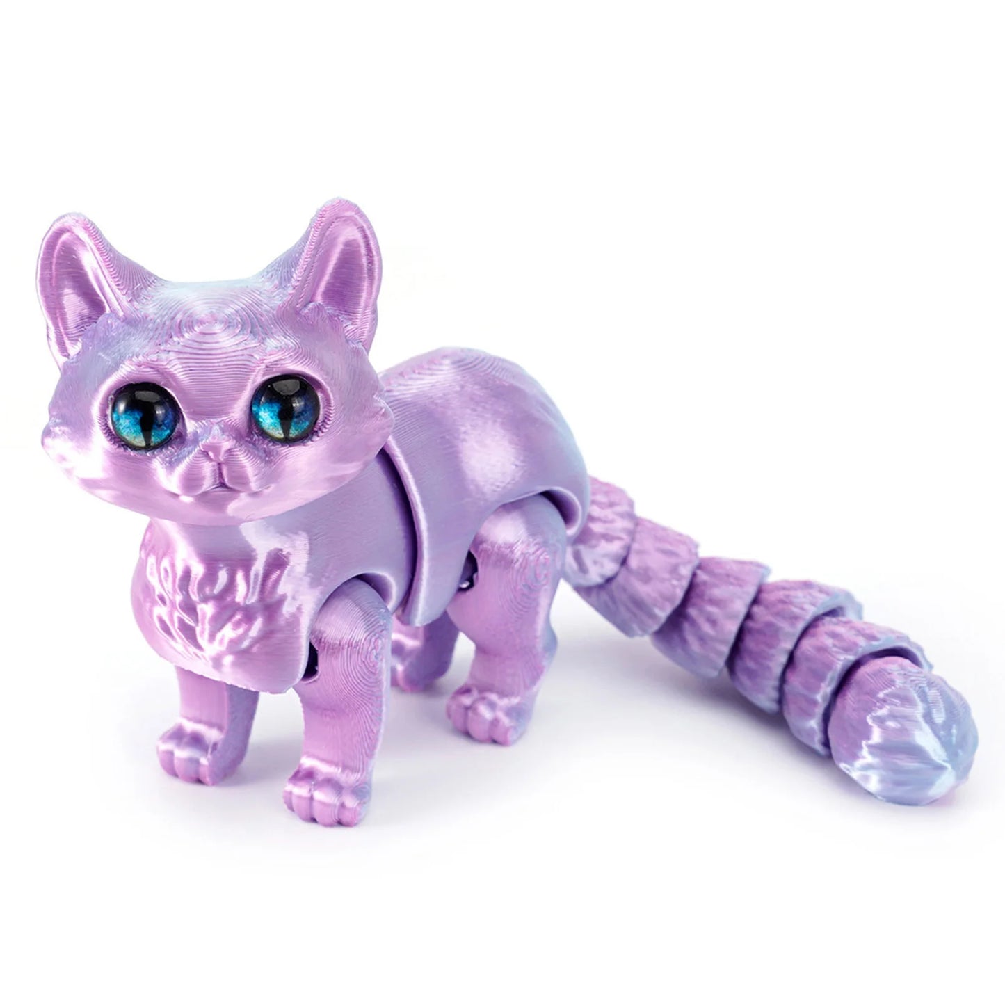 3D Printed Cute Cat Fidget Toy Figurine Articulated Animals Model Toy Desktop