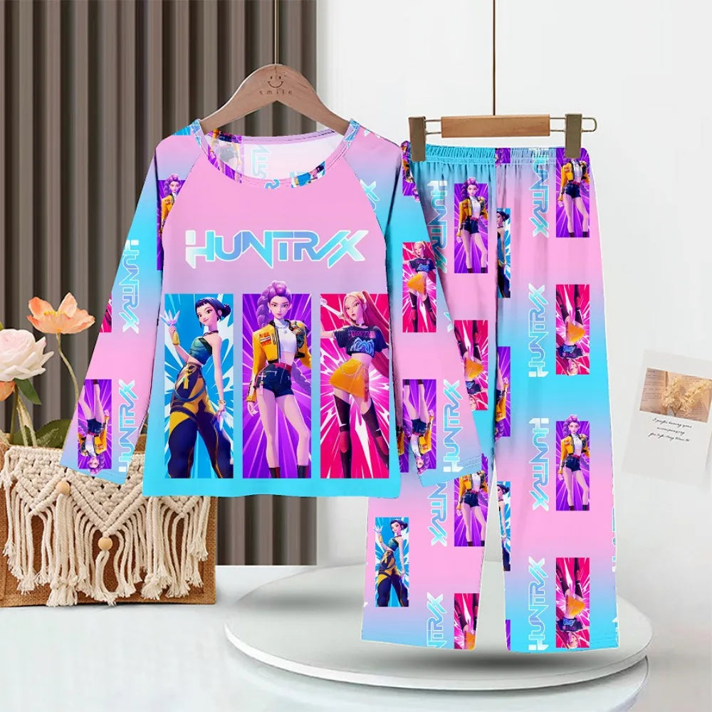 Kids KPop Demon Hunters Huntrix Pyjamas PJ's Rumi Mira Zoey K-pop Pajamas Nightwear