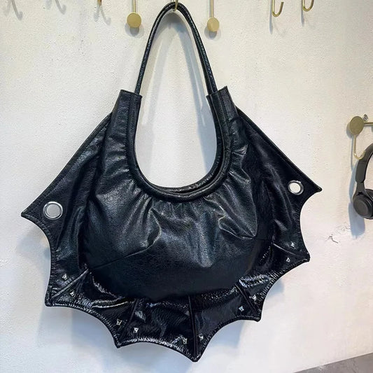 Leather Punk Gothic Rock Black Studded Purse Handbag
