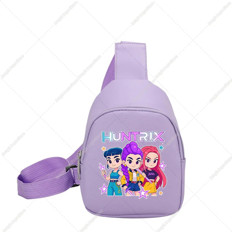 KPop Demon Hunters Huntrix Childs Backpack Rumi Mira Zoey Shoulder Bag Derpy Tiger Merch Gifts K-pop Cute