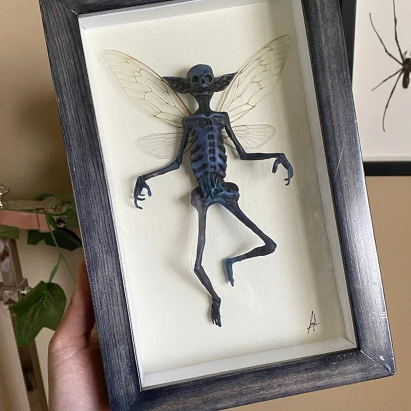 Gothic Mummified Fairy Skeleton Witchy Halloween Decor
